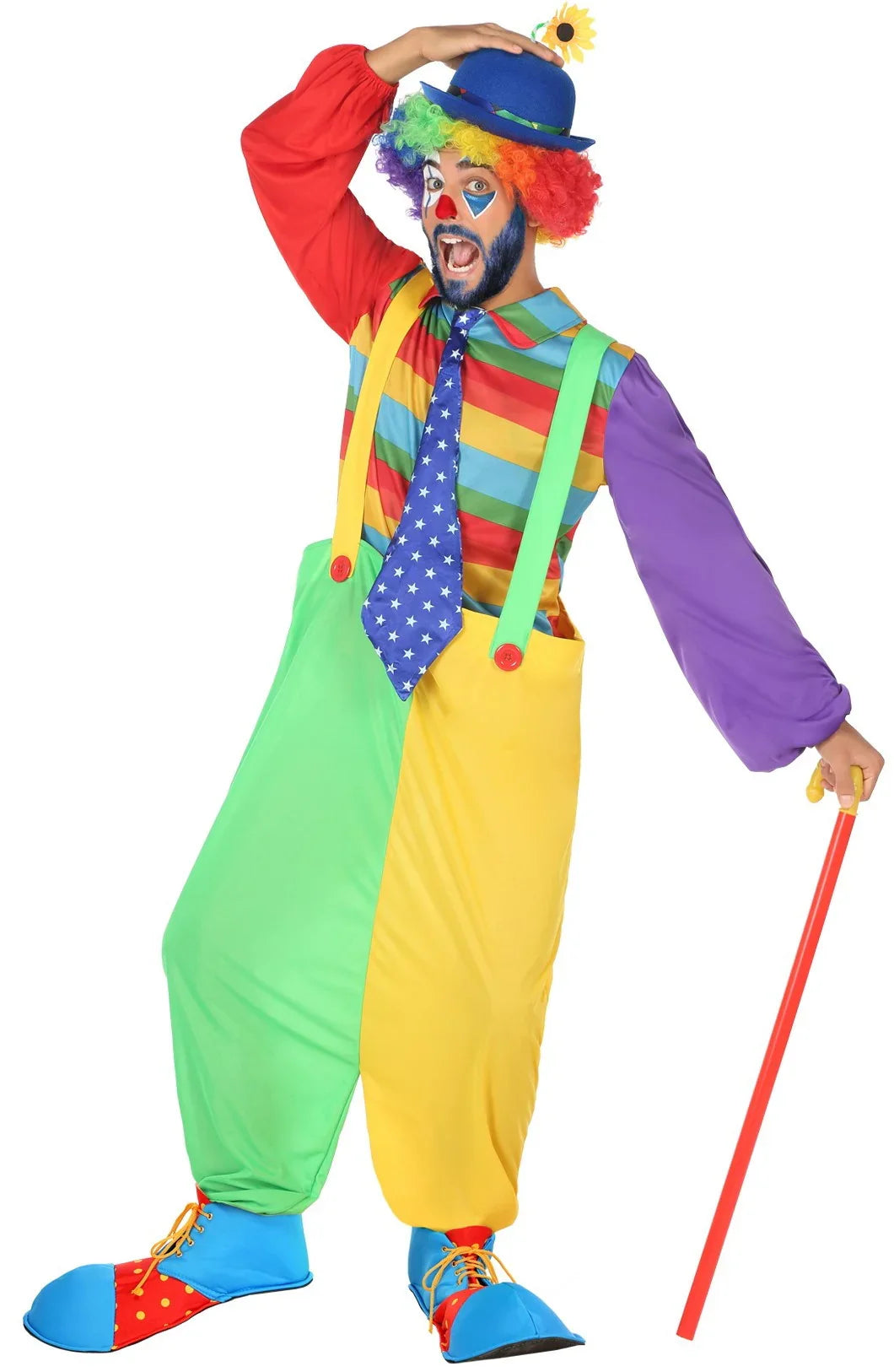 Disfraz de Payaso Multicolor para Adulto Payaso Atosa